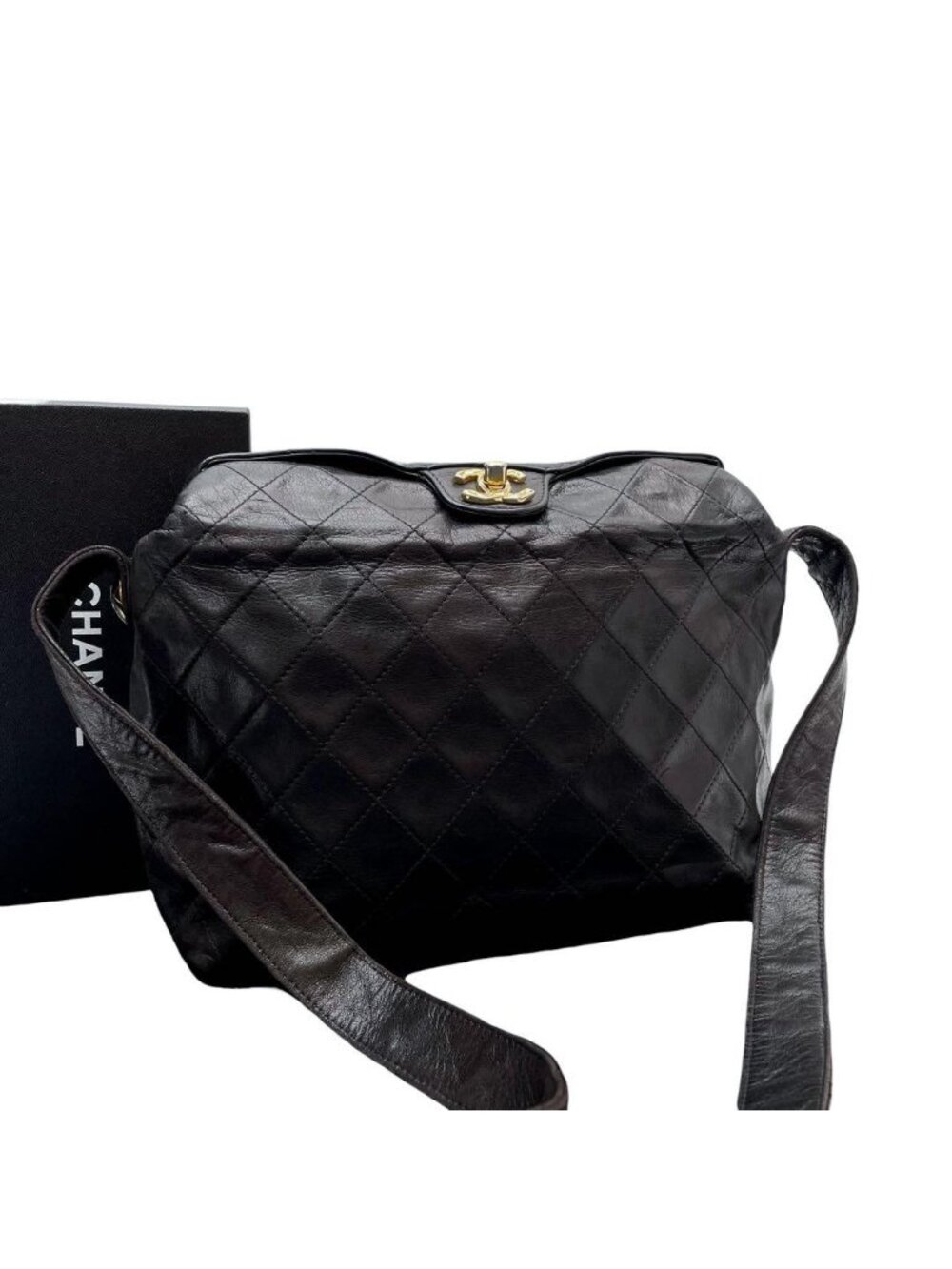 Chanel Lambskin Quilted Shoulder Bag CC Logo Turnlock